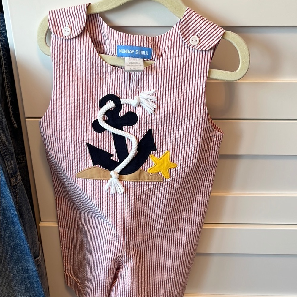 Red and White Striped Nautical Bodysuit